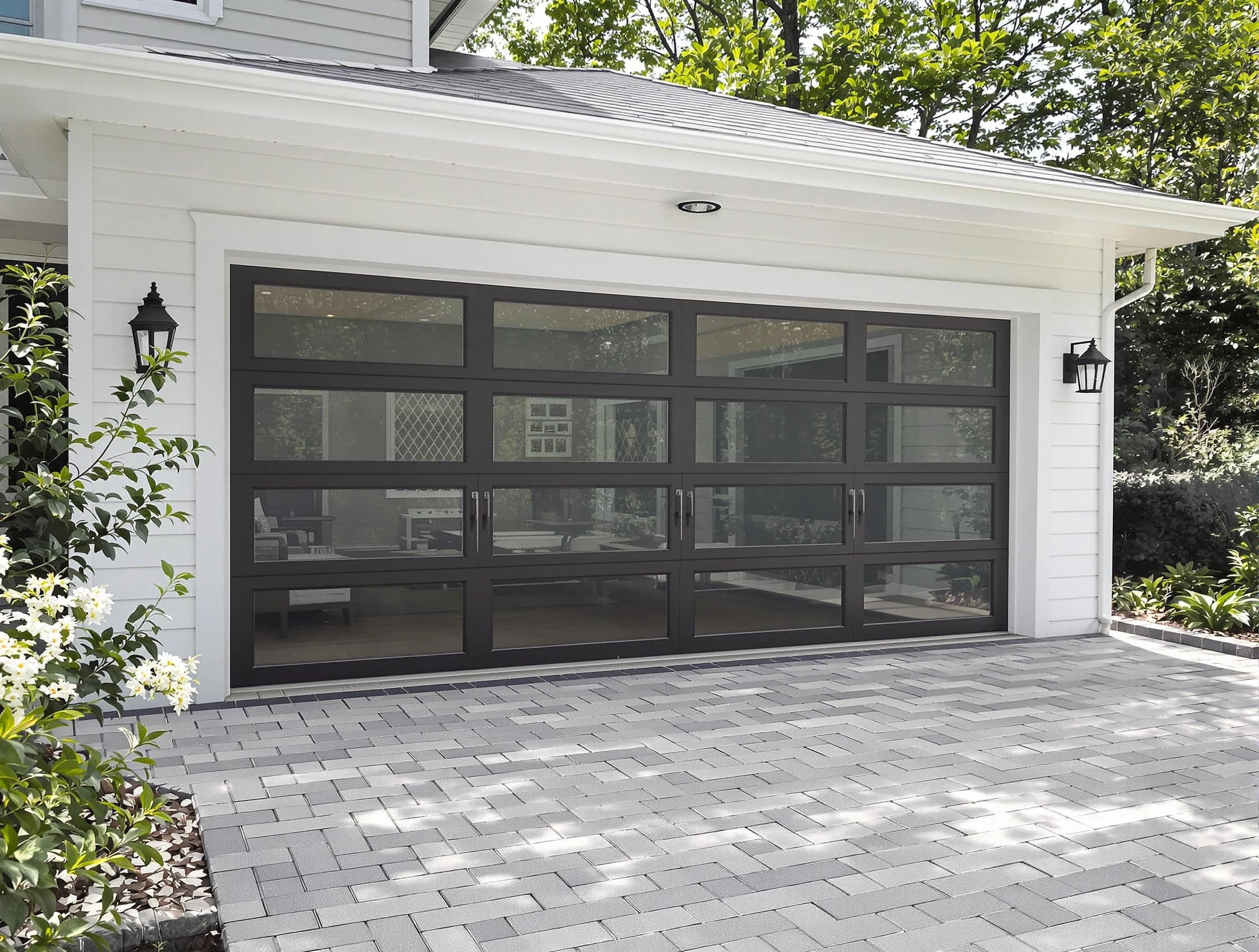 Hillsborough Garage Door Repair design specialist presenting custom garage door options to Hillsborough homeowner