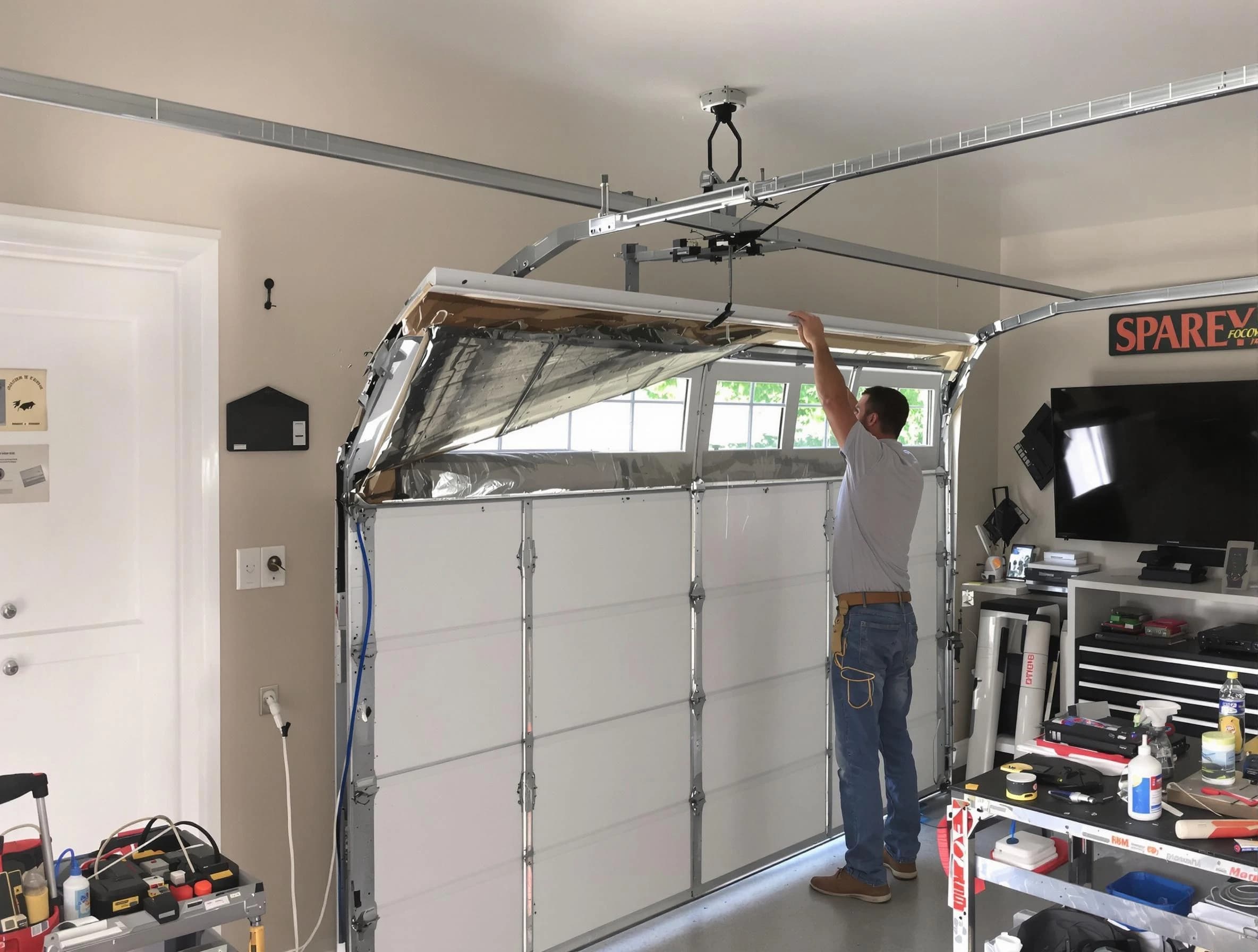 Garage door section replacement by Hillsborough Garage Door Repair in Hillsborough