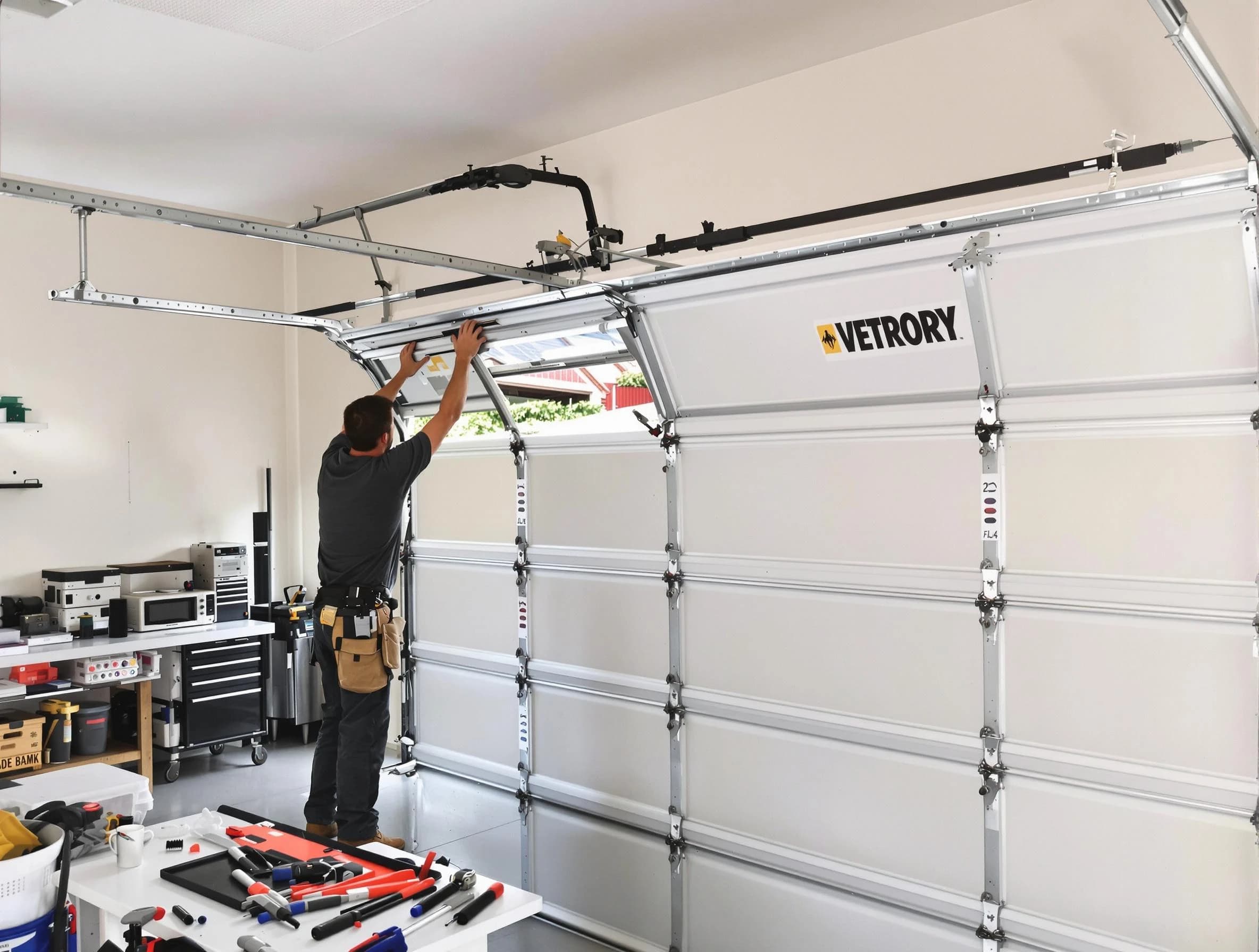 Hillsborough Garage Door Repair technician performing section replacement in Hillsborough